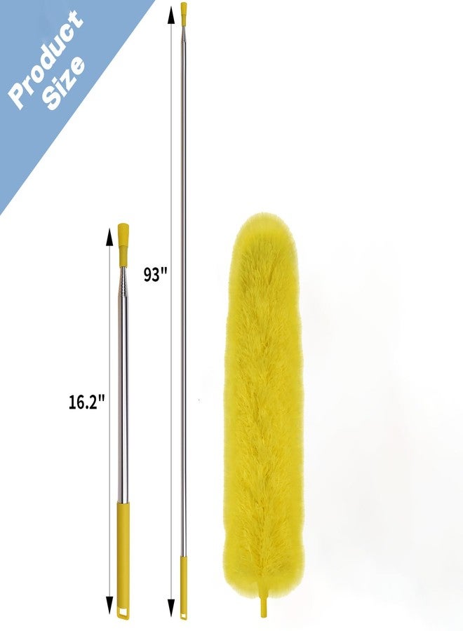 Dymoll Cobweb Duster with Extension Pole, 110" Microfiber Feather Duster Kit with Bendable Washable Heads, Spider Web Brush, Dusters for Cleaning Ceiling Fan, High Ceiling, Blinds, Furniture & Cars - Image 2